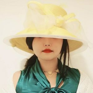 Designer yellow derby hat